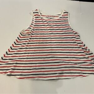 GAP Red and Navy Striped Cotton Top